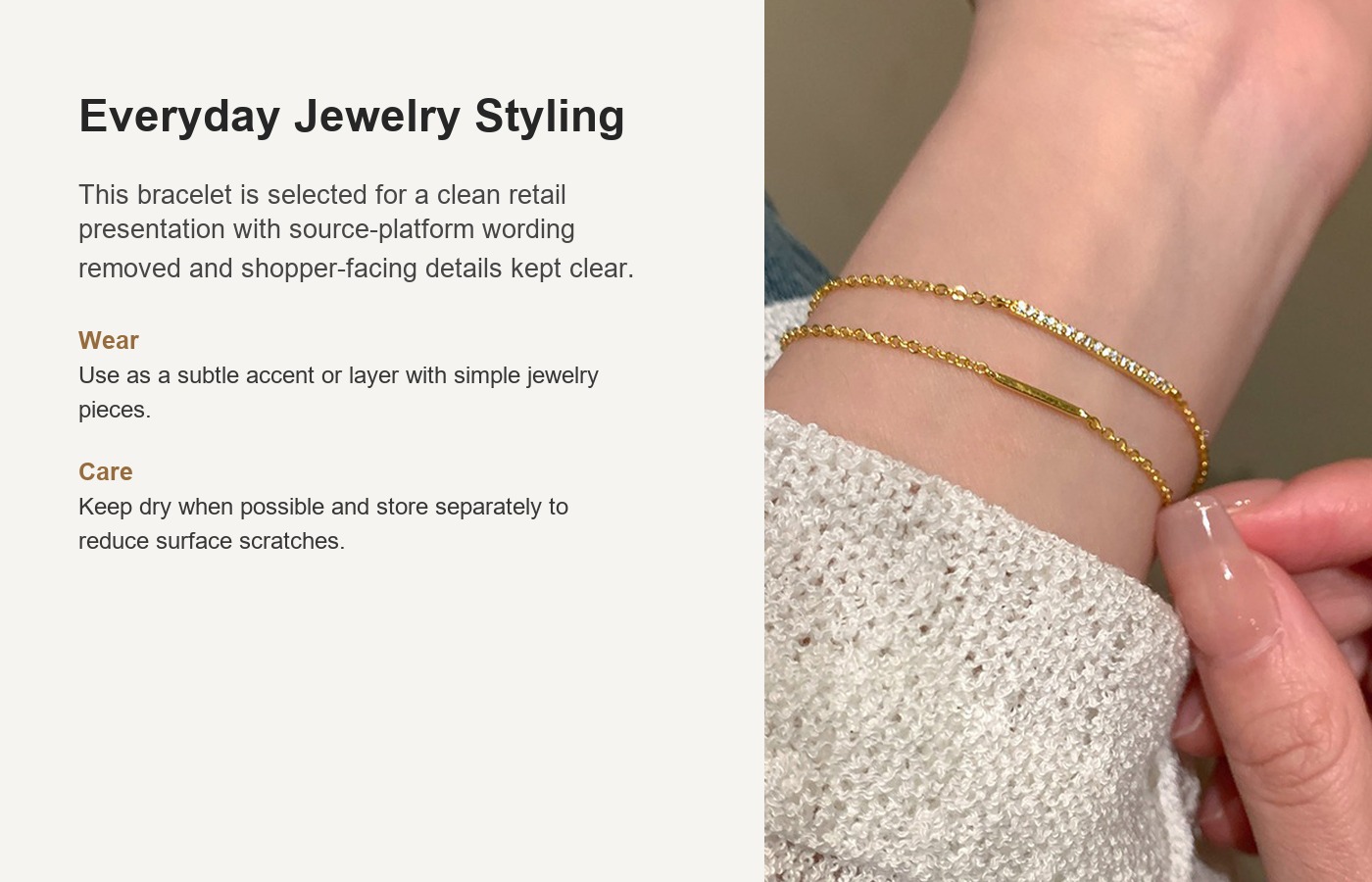 S925 Silver CZ Minimalist Bracelet for Women detail image