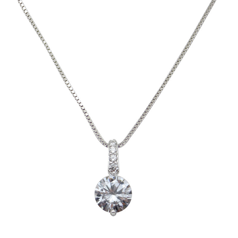 S925 Silver CZ Minimalist Collarbone Chain Box Chain Necklace for Women main image 5