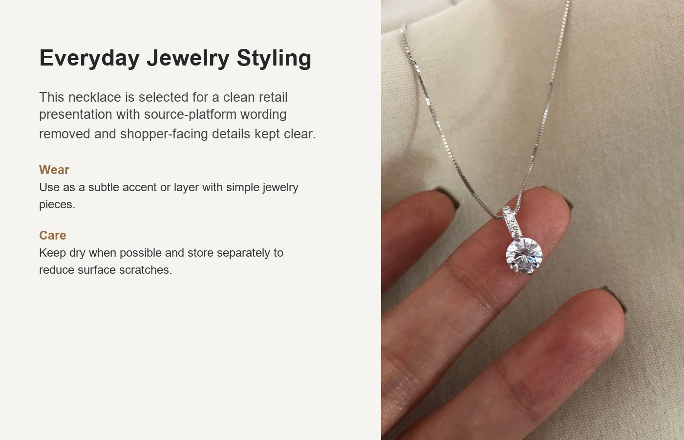 S925 Silver CZ Minimalist Collarbone Chain Box Chain Necklace for Women detail image