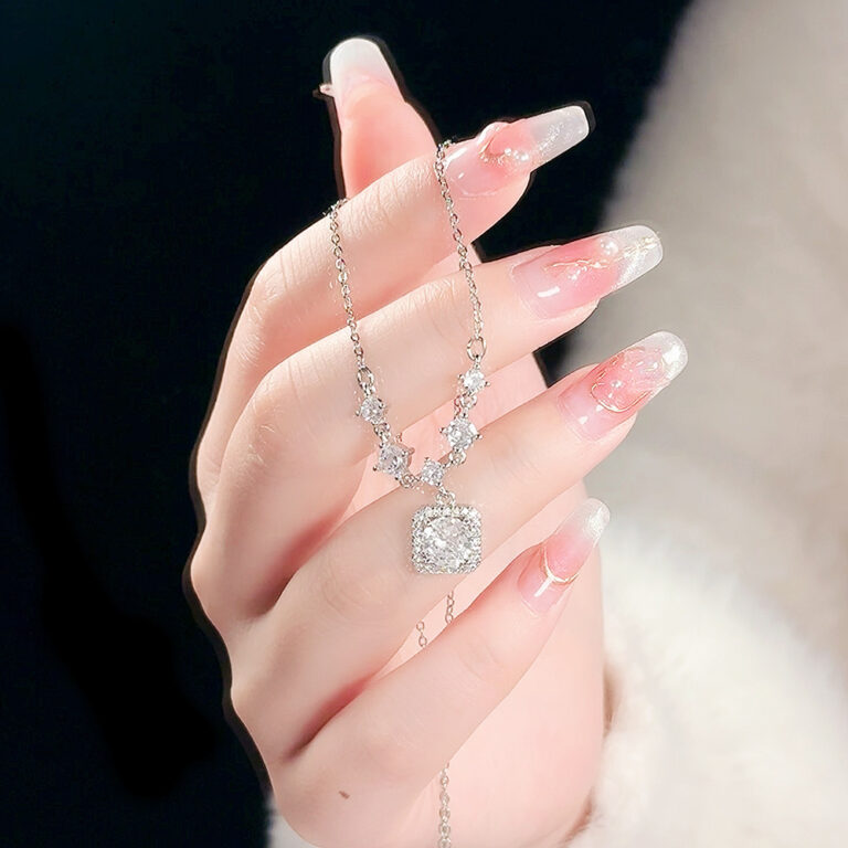 S925 Silver CZ Minimalist Collarbone Chain Cross Chain Necklace for Women main image 1