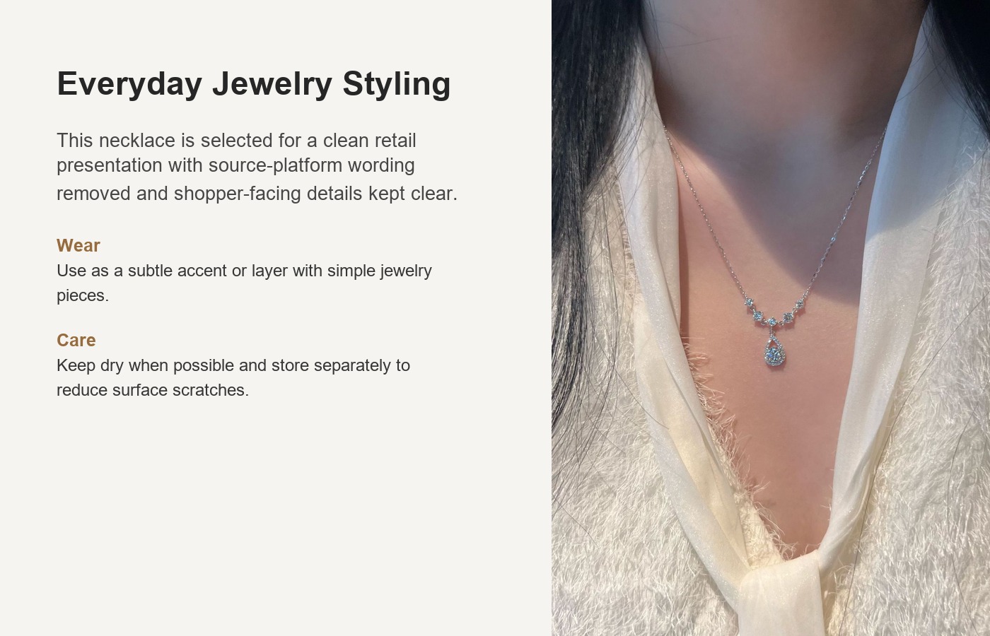 S925 Silver CZ Minimalist Collarbone Chain Cross Chain Party Necklace for Women detail image