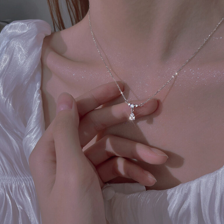 S925 Silver CZ Minimalist Collarbone Chain Necklace for Women main image 1