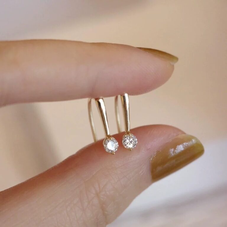 S925 Silver CZ Minimalist Hoop Earrings for Women main image 1