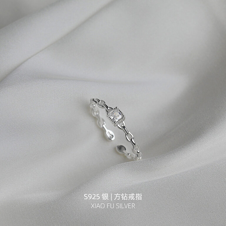 S925 Silver CZ Minimalist Light Luxury Adjustable Open Ring for Women main image 1