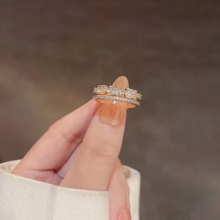 S925 Silver CZ Minimalist Light Luxury Adjustable Open Ring for Women main image 1