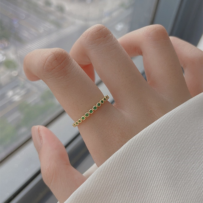 S925 Silver CZ Minimalist Light Luxury Adjustable Open Ring for Women main image 2