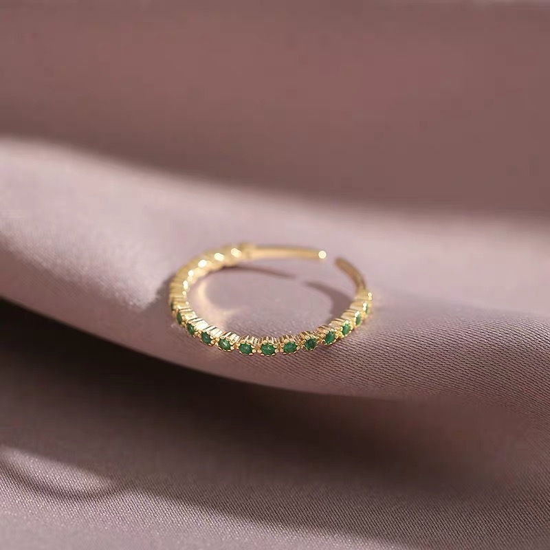 S925 Silver CZ Minimalist Light Luxury Adjustable Open Ring for Women main image 3