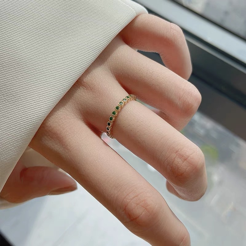 S925 Silver CZ Minimalist Light Luxury Adjustable Open Ring for Women main image 4