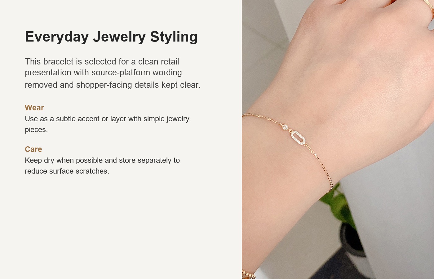 S925 Silver CZ Minimalist Light Luxury Bracelet for Women detail image