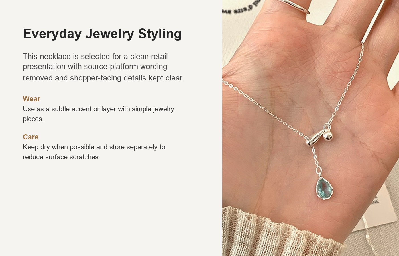 S925 Silver CZ Minimalist Light Luxury Collarbone Chain Necklace for Women detail image