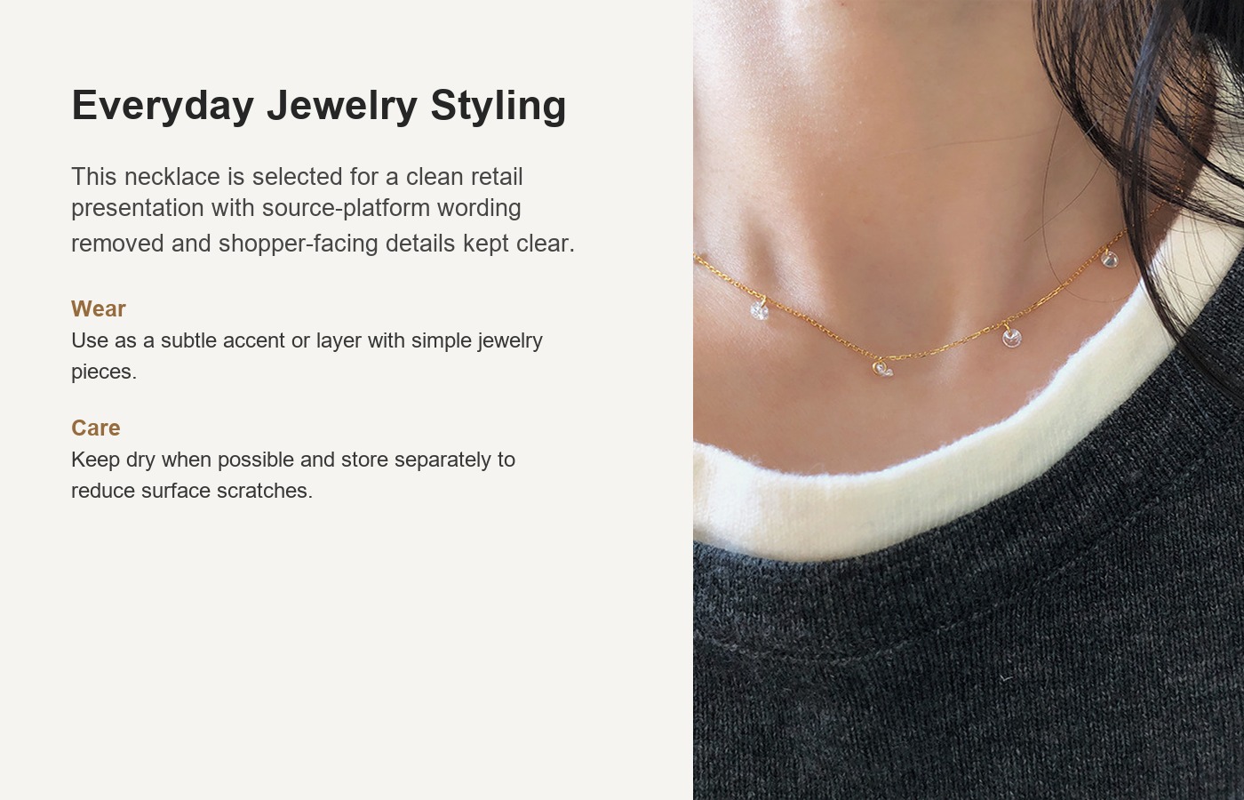 S925 Silver CZ Minimalist Light Luxury Collarbone Chain Necklace for Women detail image