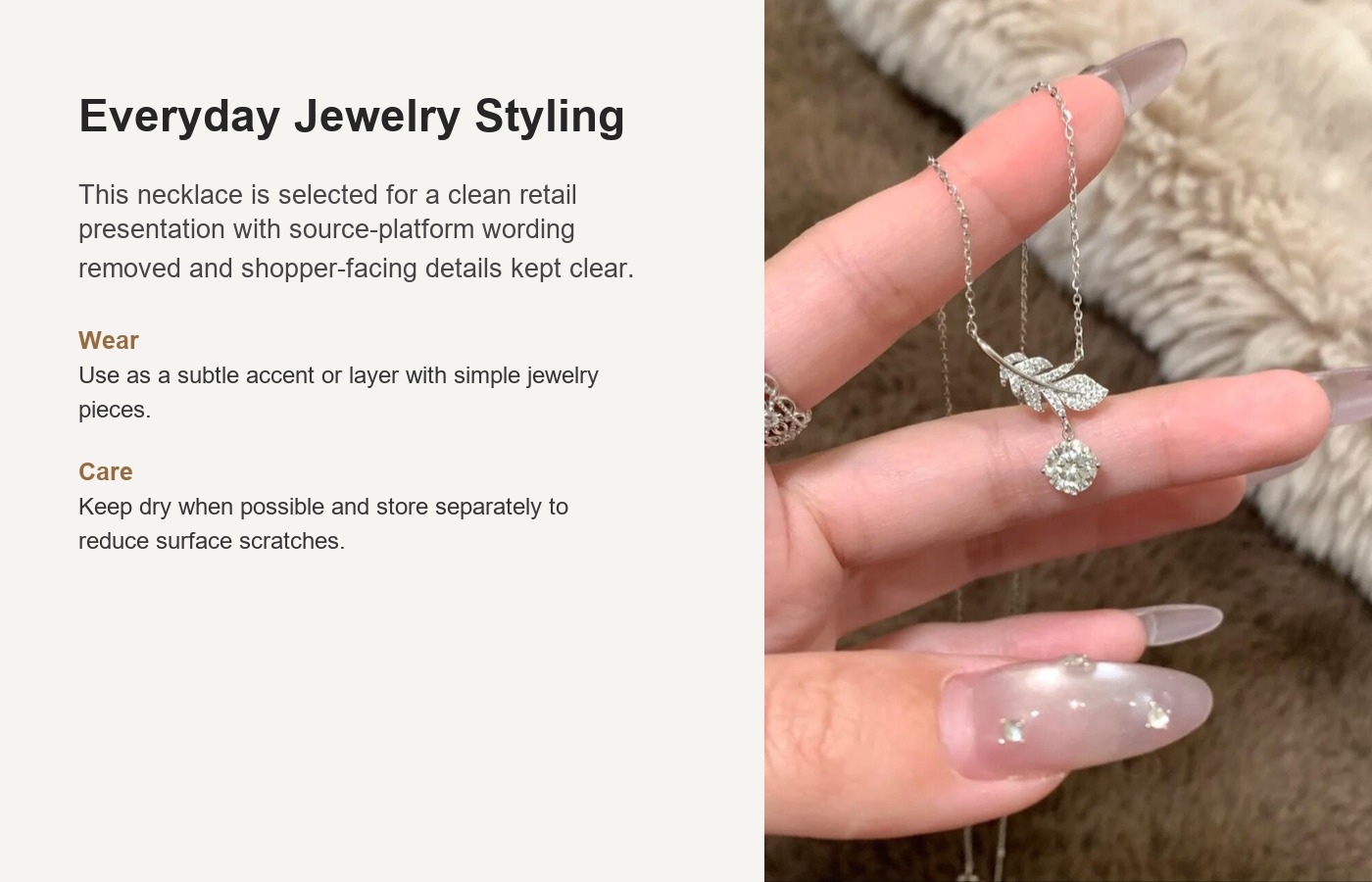 S925 Silver CZ Minimalist Light Luxury Collarbone Chain Necklace for Women detail image