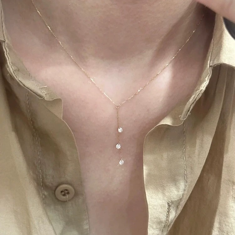 S925 Silver CZ Minimalist Light Luxury Collarbone Chain Necklace for Women main image 1