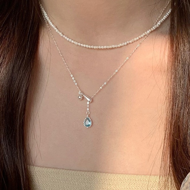 S925 Silver CZ Minimalist Light Luxury Collarbone Chain Necklace for Women main image 2