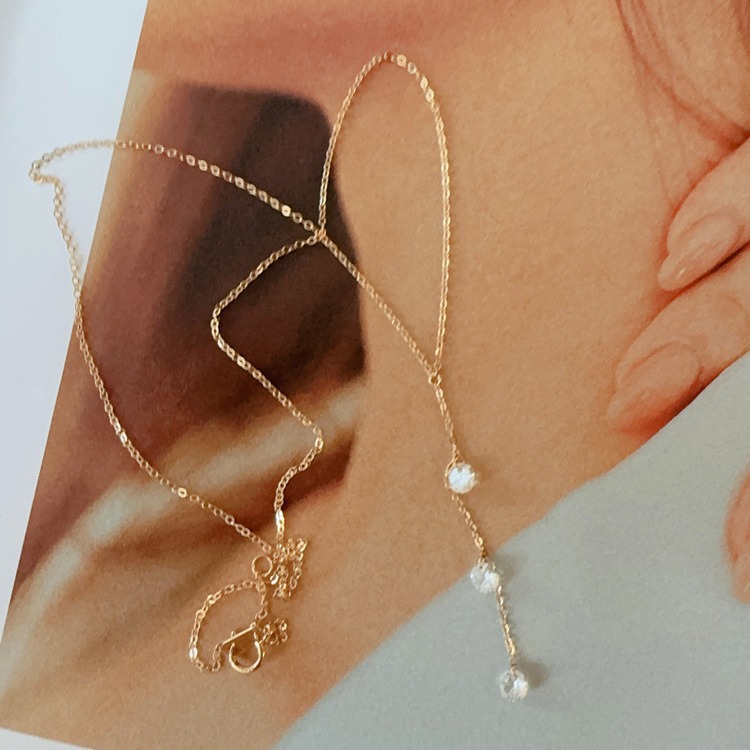 S925 Silver CZ Minimalist Light Luxury Collarbone Chain Necklace for Women main image 3