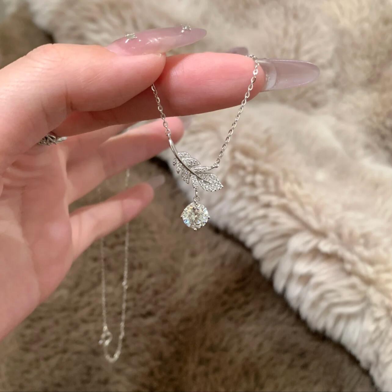 S925 Silver CZ Minimalist Light Luxury Collarbone Chain Necklace for Women main image 4