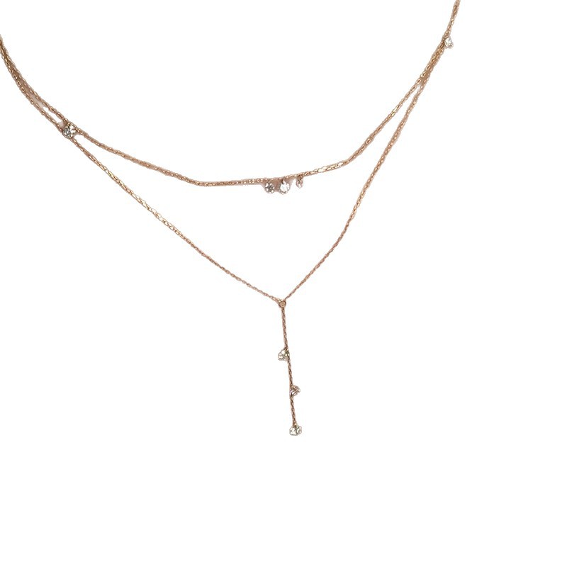 S925 Silver CZ Minimalist Light Luxury Collarbone Chain Necklace for Women main image 5