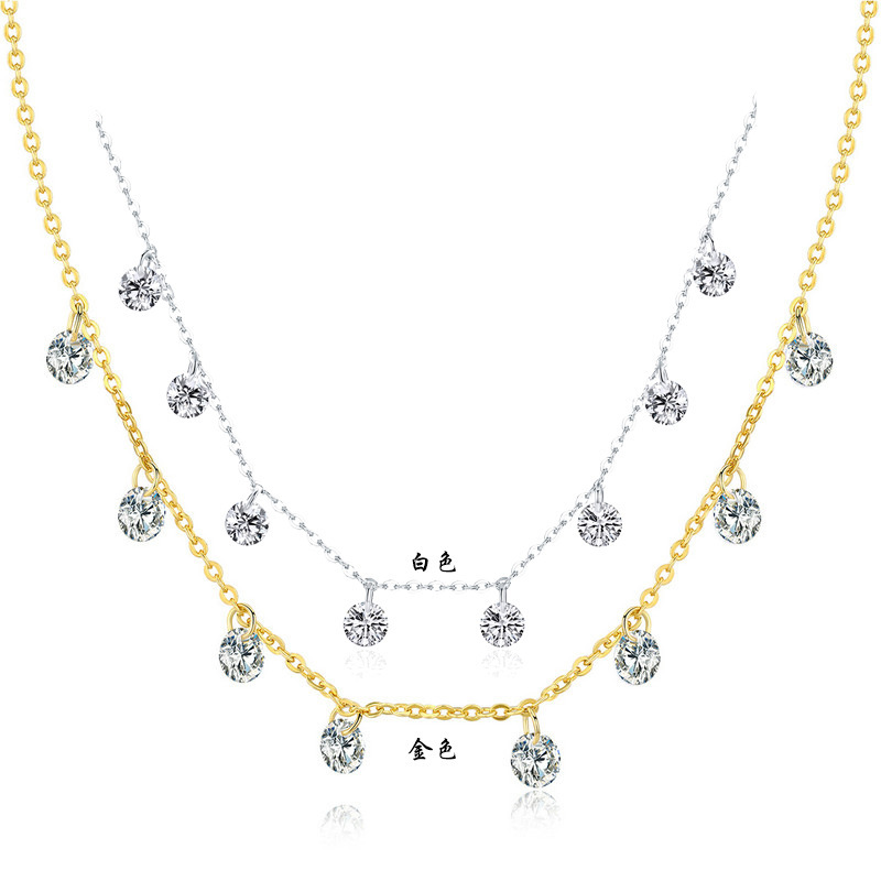 S925 Silver CZ Minimalist Light Luxury Collarbone Chain Necklace for Women main image 5