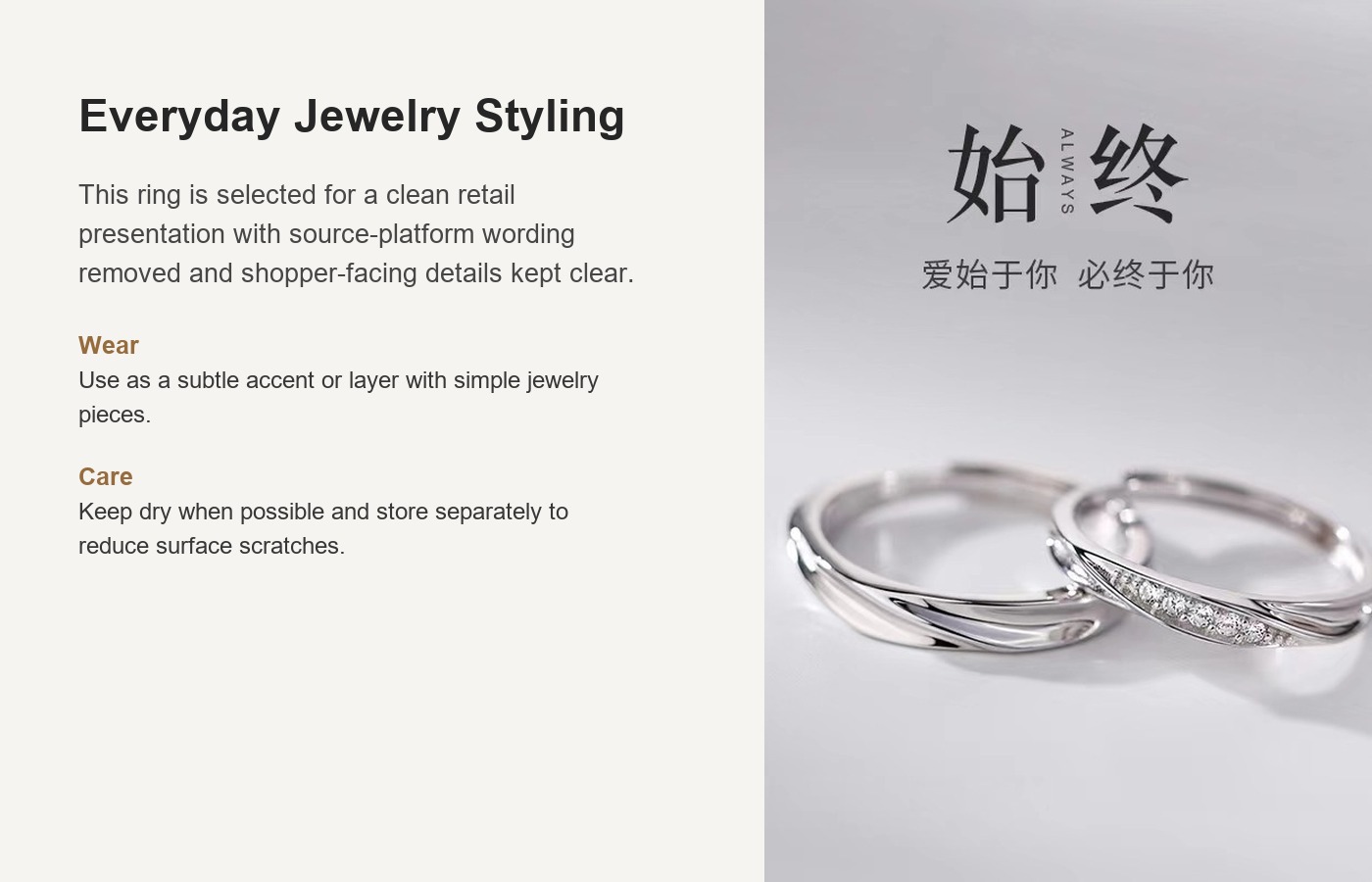 S925 Silver CZ Minimalist Light Luxury Micro Pave Ring detail image