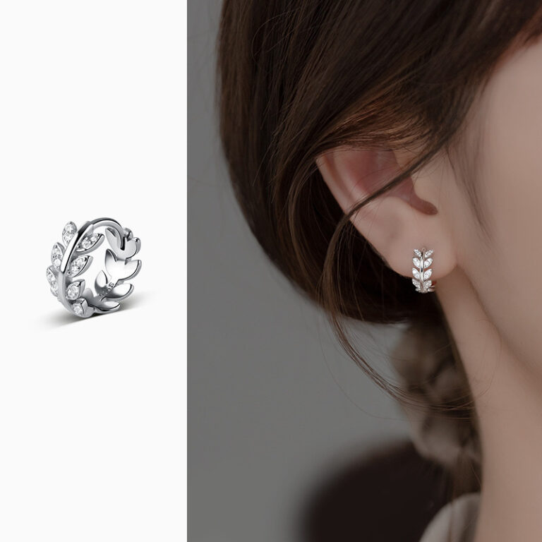 S925 Silver CZ Minimalist Micro Pave Hoop Earrings for Women main image 1