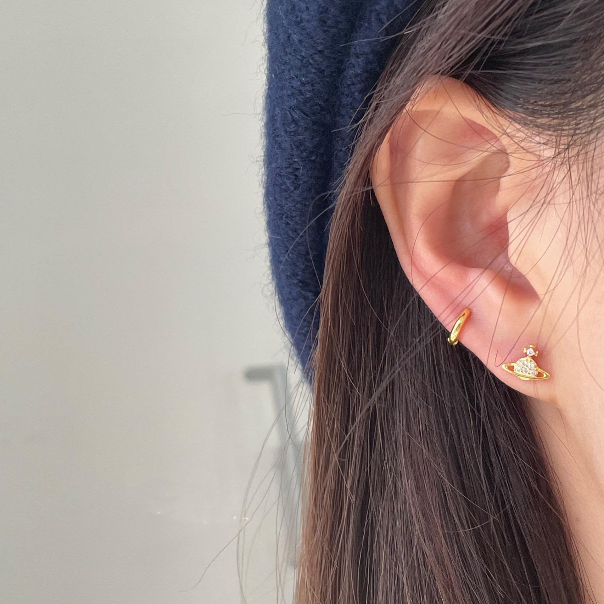 S925 Silver CZ Minimalist Stud Earrings for Women main image 3