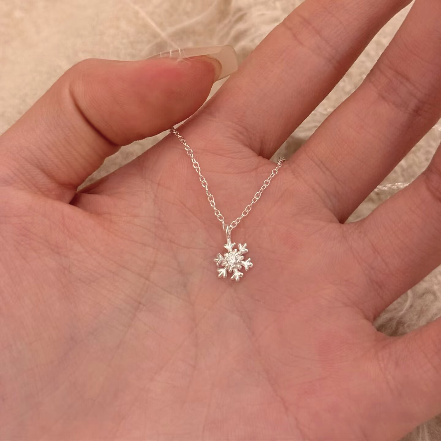S925 Silver CZ Sparkle CZ Collarbone Chain Necklace main image 3