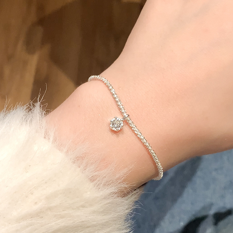 S925 Silver CZ Sparkle CZ Light Luxury Bracelet for Women main image 2