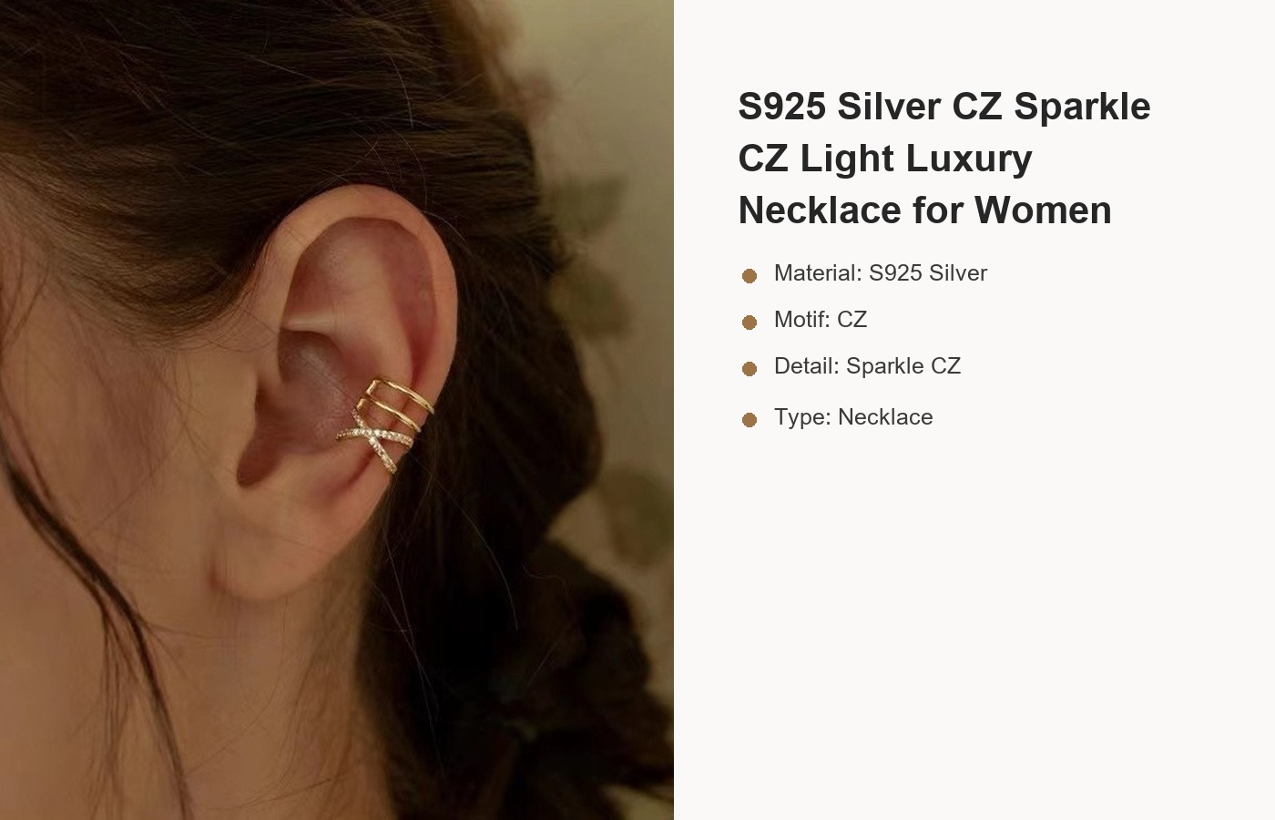 S925 Silver CZ Sparkle CZ Light Luxury Necklace for Women detail image