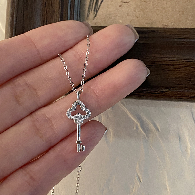 S925 Silver CZ Sparkle CZ Light Luxury Openwork Collarbone Chain Necklace main image 1