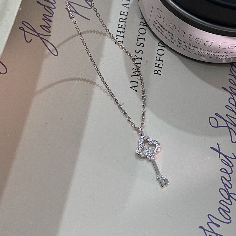 S925 Silver CZ Sparkle CZ Light Luxury Openwork Collarbone Chain Necklace main image 4