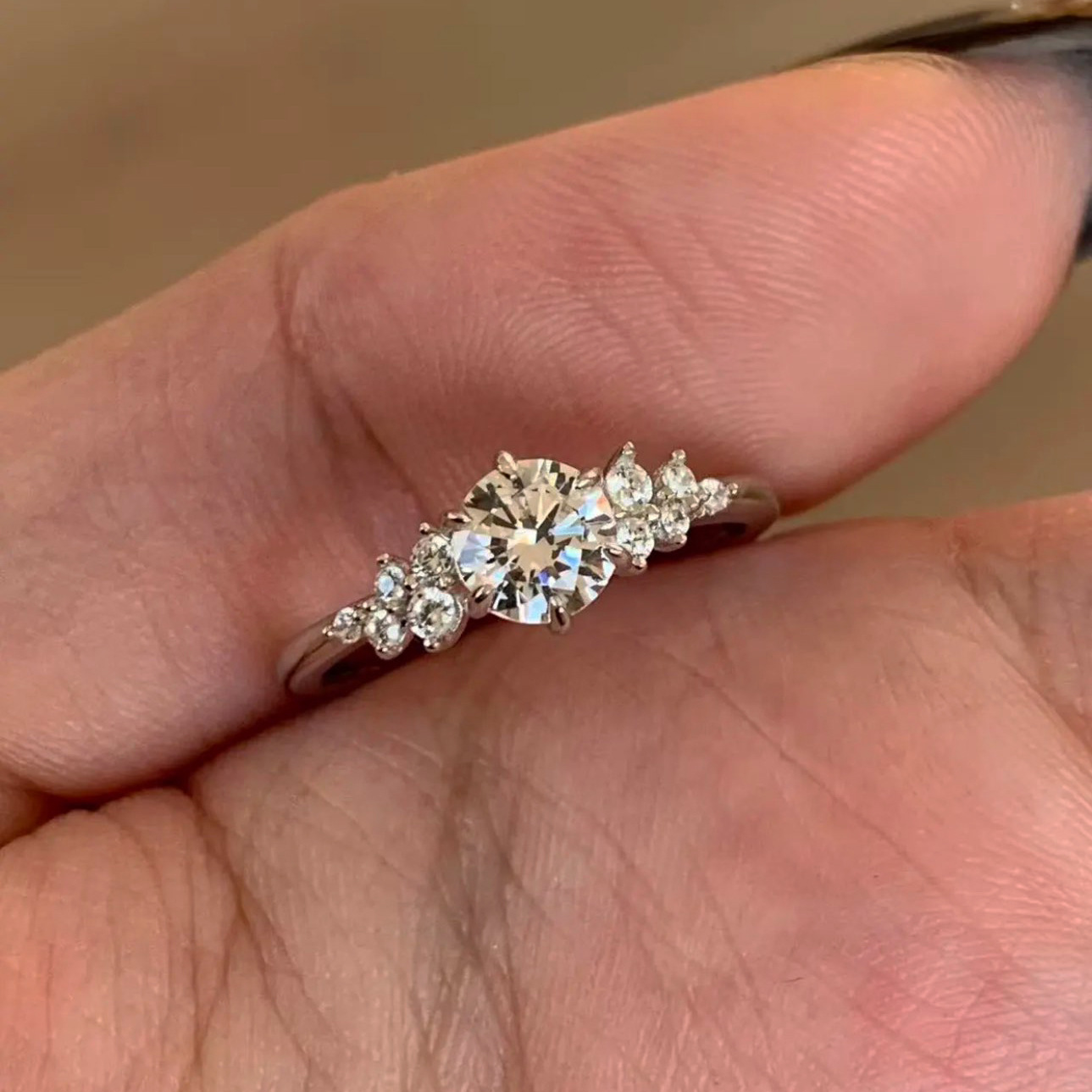 S925 Silver CZ Sparkle CZ Light Luxury Ring for Women main image 2