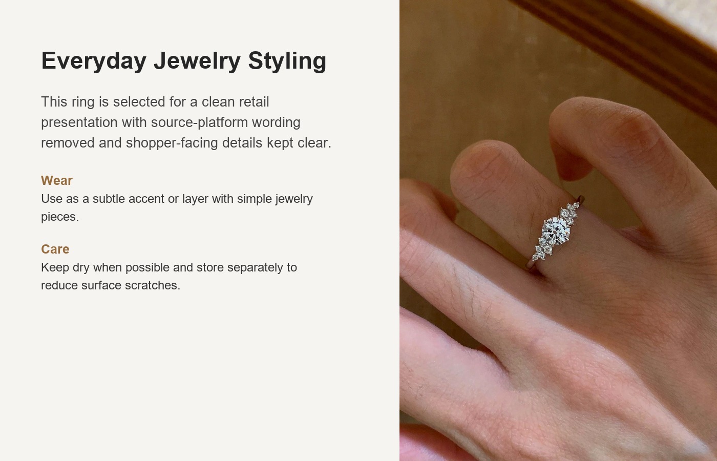S925 Silver CZ Sparkle CZ Light Luxury Ring for Women detail image