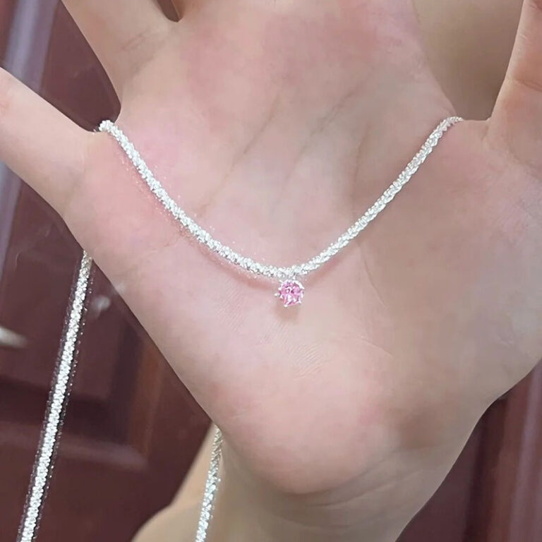 S925 Silver CZ Sparkle CZ Minimalist Collarbone Chain Necklace for Women main image 1