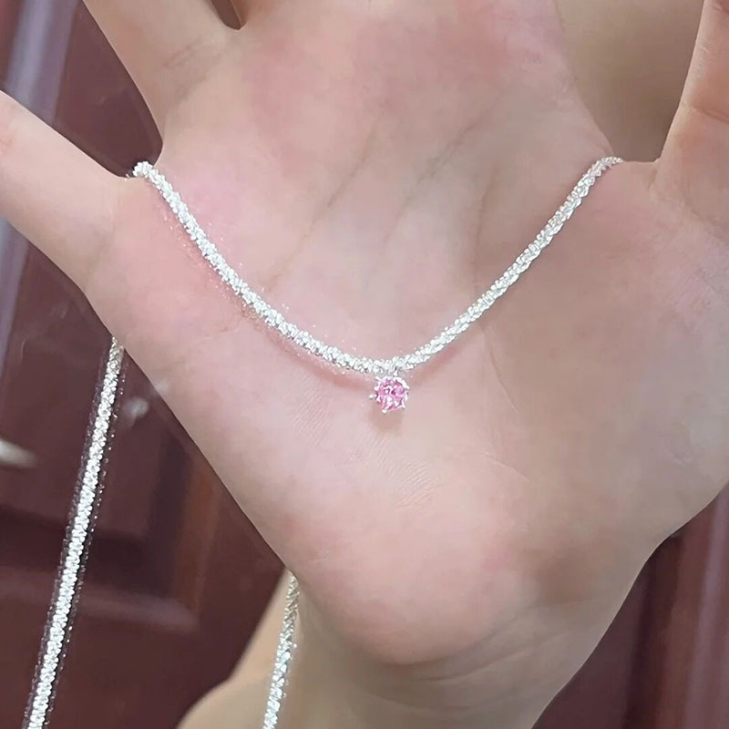 S925 Silver CZ Sparkle CZ Minimalist Collarbone Chain Necklace for Women main image 1