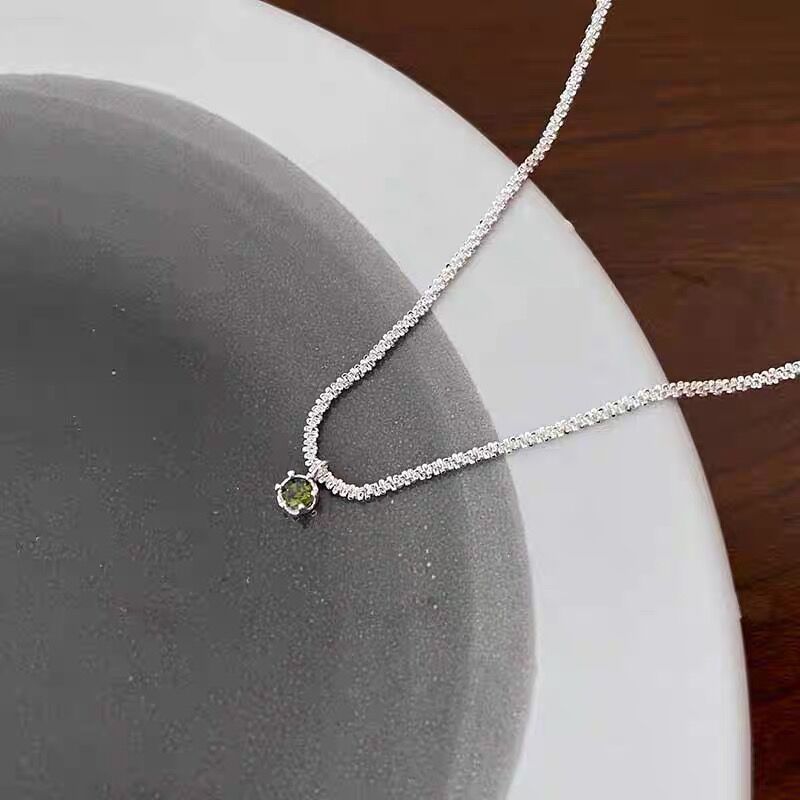 S925 Silver CZ Sparkle CZ Minimalist Collarbone Chain Necklace for Women main image 4