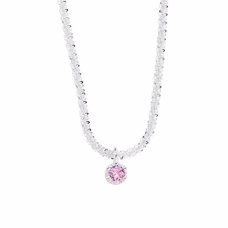 S925 Silver CZ Sparkle CZ Minimalist Collarbone Chain Necklace for Women main image 5