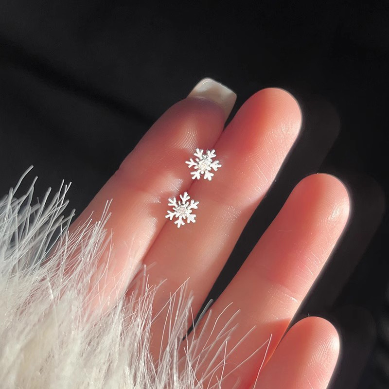 S925 Silver CZ Sparkle CZ Minimalist Stud Earrings for Women main image 4
