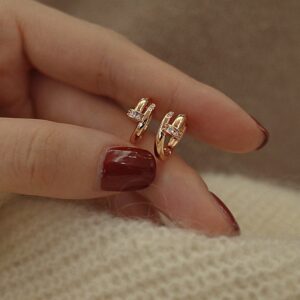 S925 Silver CZ Vintage Light Luxury Stud Earrings for Women main image 1