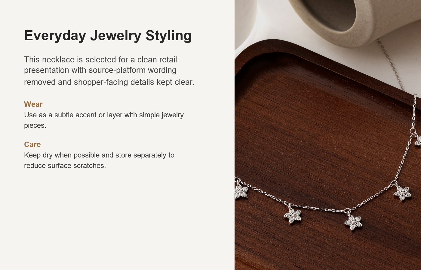 S925 Silver Flower CZ Minimalist Light Luxury European American Necklace for Women detail image