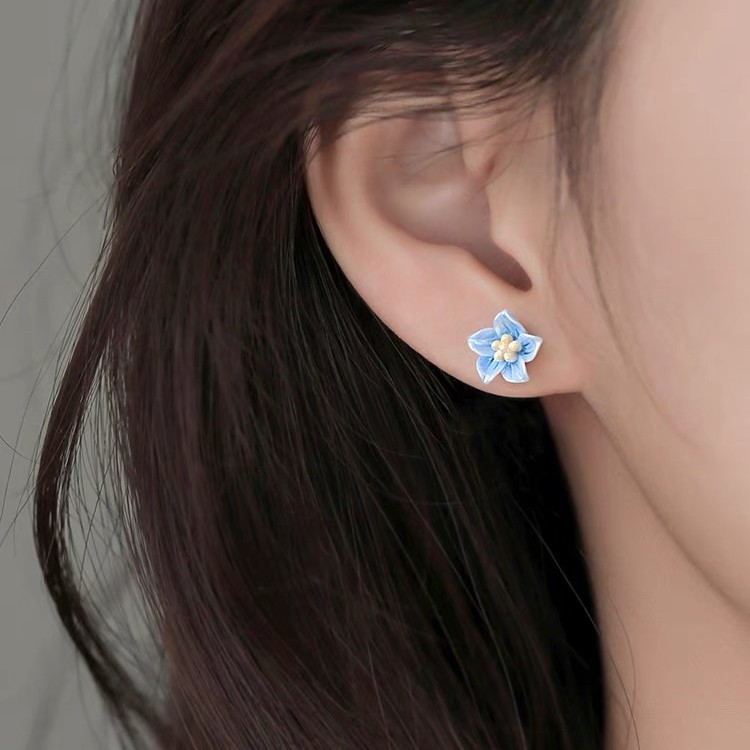 S925 Silver Flower Light Luxury Stud Earrings for Women main image 3