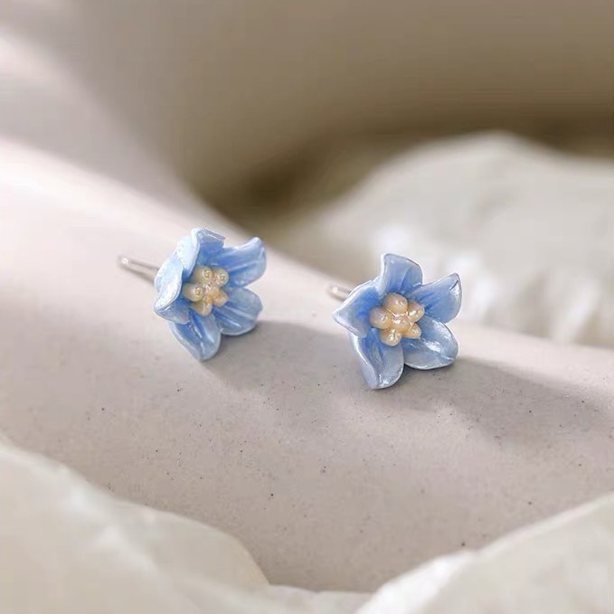 S925 Silver Flower Light Luxury Stud Earrings for Women main image 4