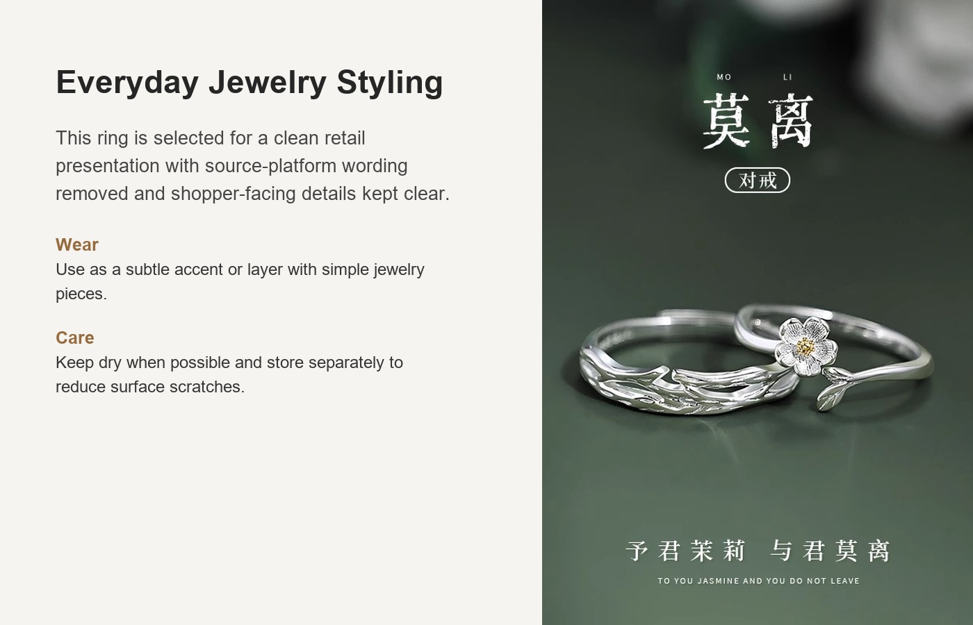 S925 Silver Flower Ring for Women detail image