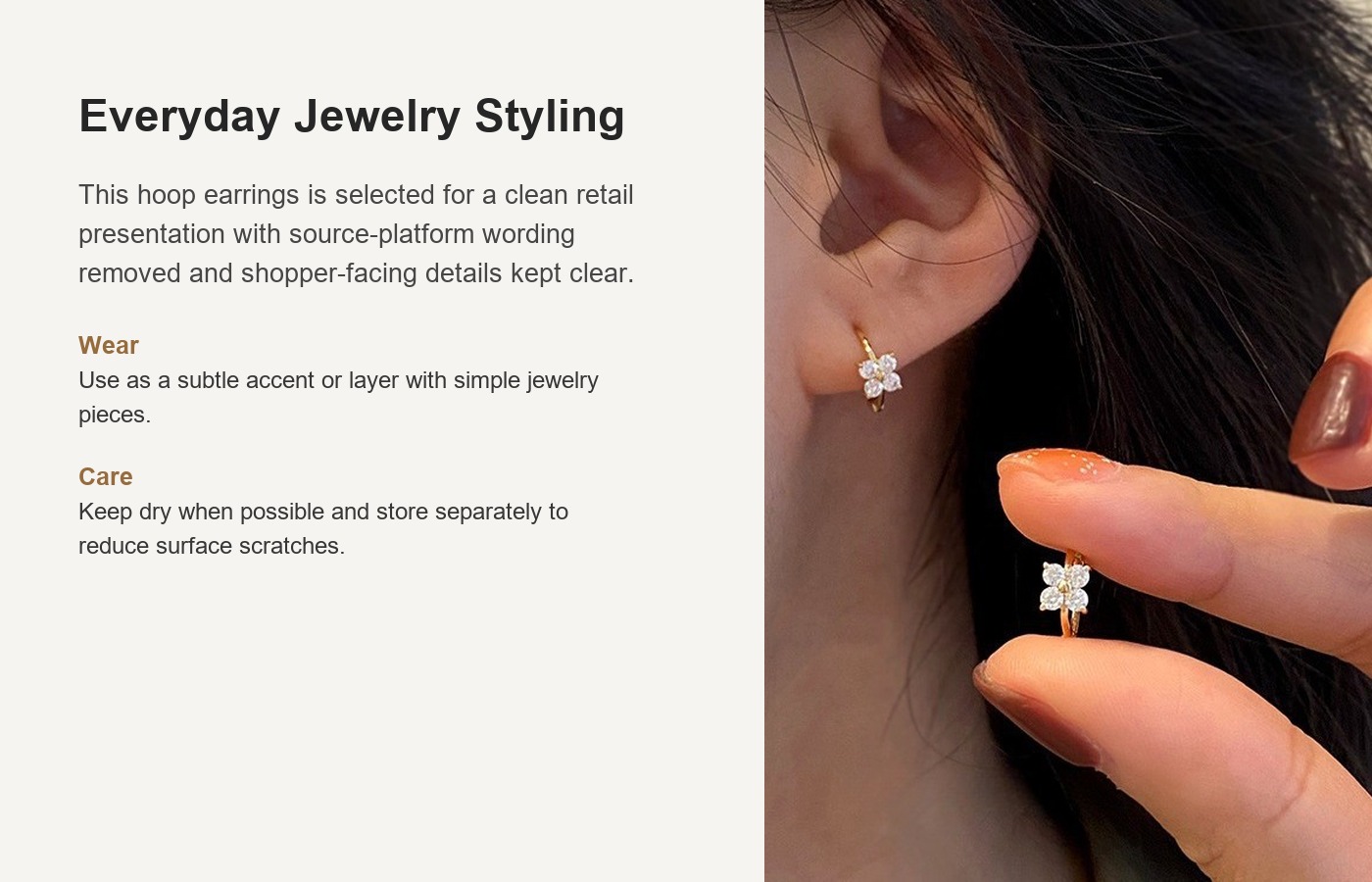 S925 Silver Four Leaf Clover CZ Light Luxury Hoop Earrings for Women detail image