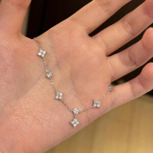 S925 Silver Four Leaf Clover CZ Light Luxury Micro Pave Anklet for Women main image 1