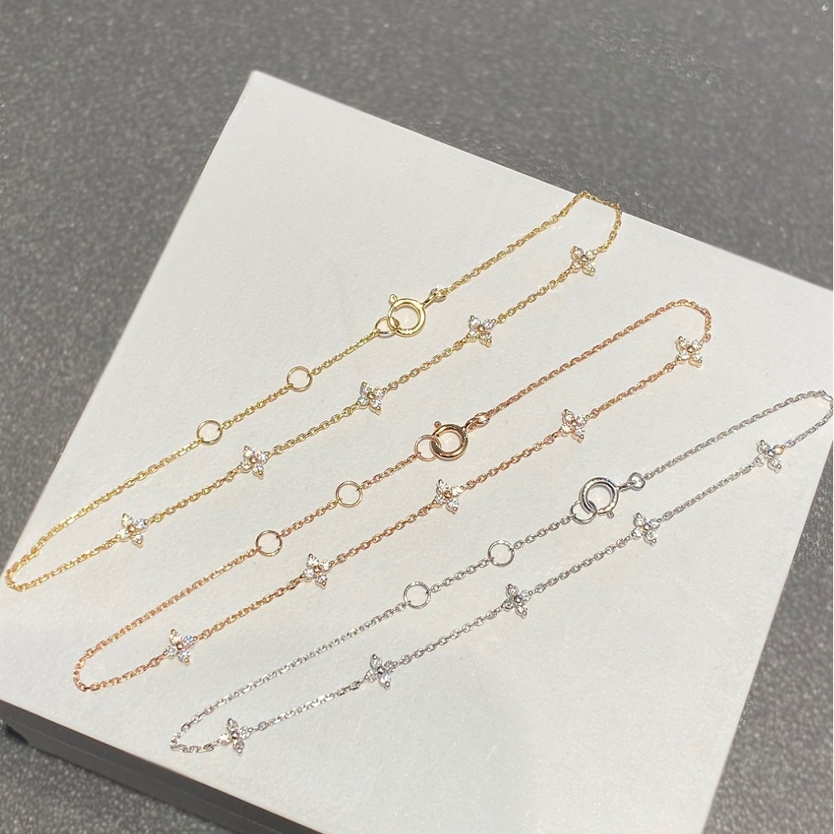 S925 Silver Four Leaf Clover CZ Minimalist Light Luxury Bracelet main image 3