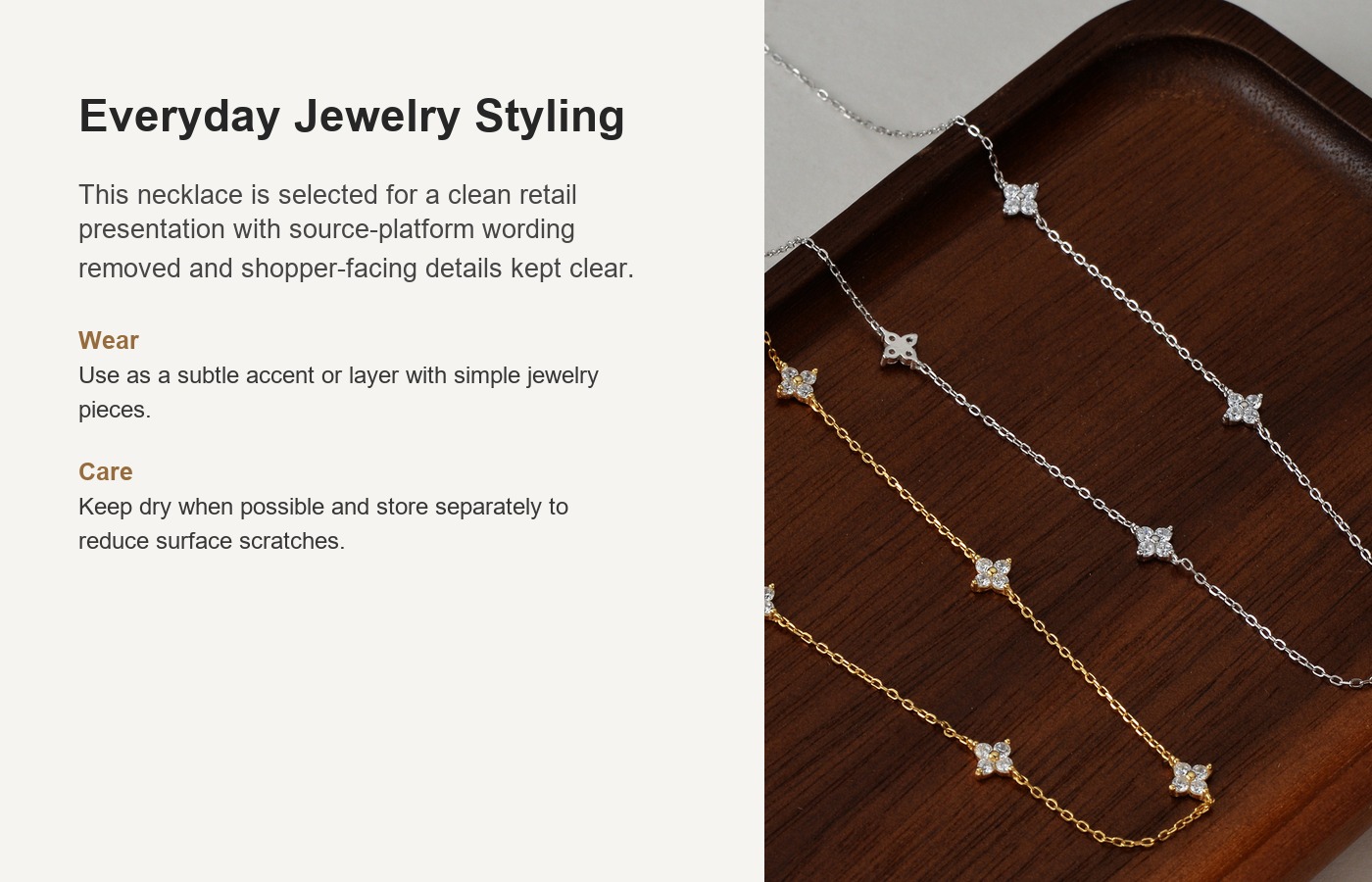 S925 Silver Four Leaf Clover Light Luxury Collarbone Chain Necklace for Women detail image