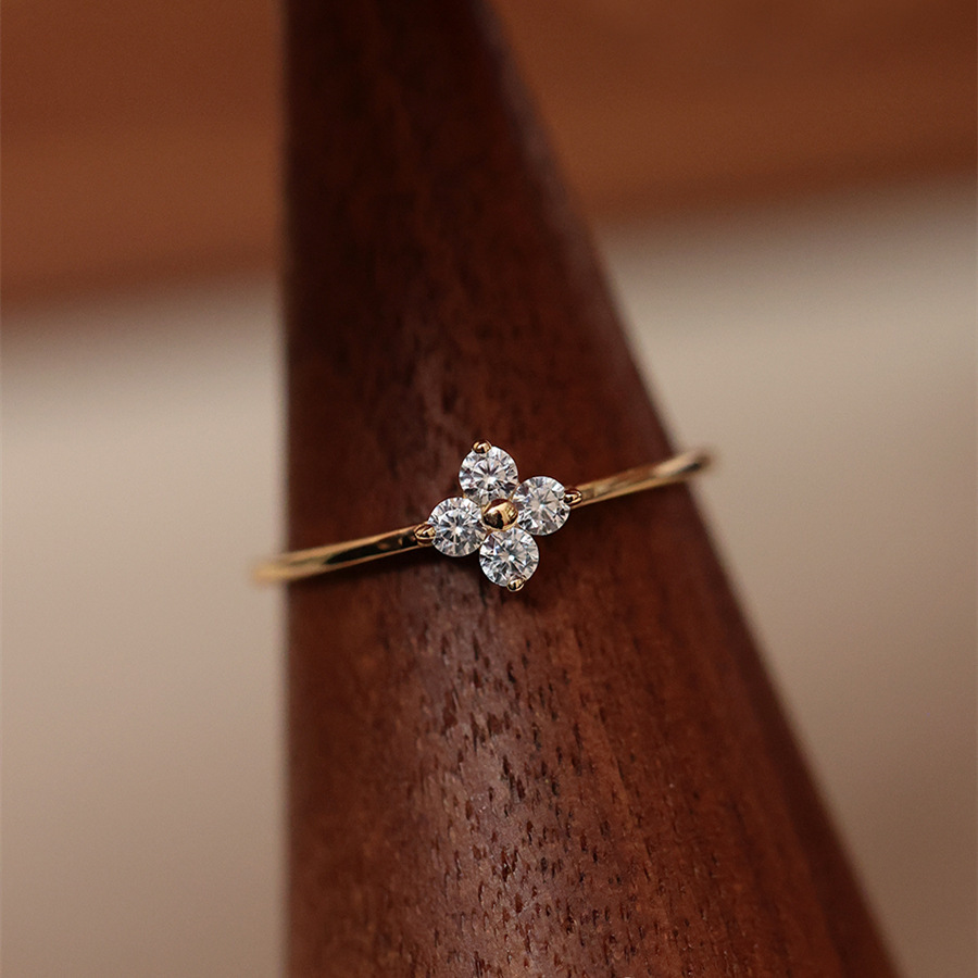 S925 Silver Four Leaf Clover Ring for Women main image 1