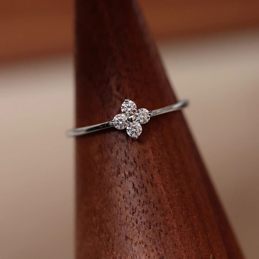 S925 Silver Four Leaf Clover Ring for Women main image 3