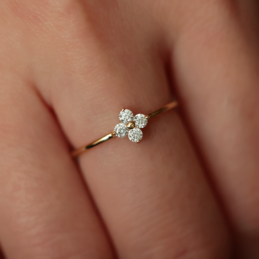 S925 Silver Four Leaf Clover Ring for Women main image 4