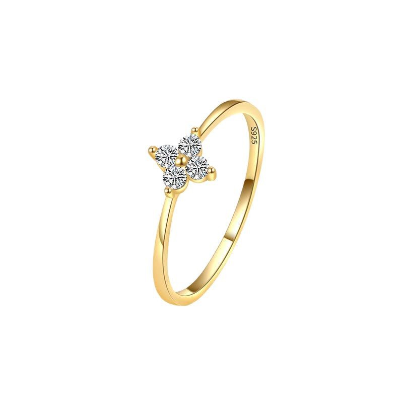 S925 Silver Four Leaf Clover Ring for Women main image 5